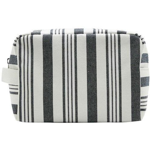 M&S striped canvas washbag navy mix one size, imported from the UK