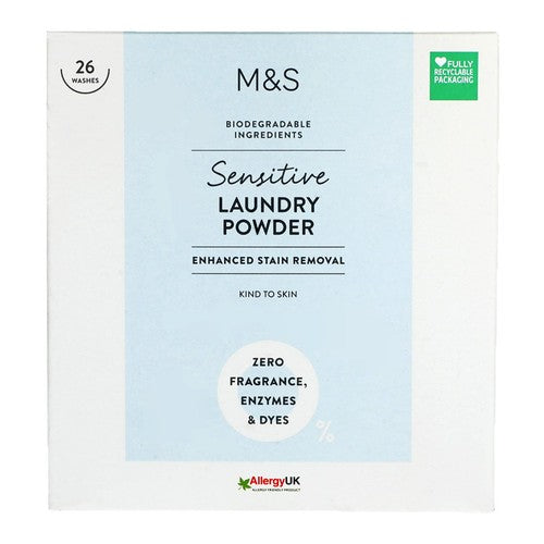 M&S Sensitive Laundry Powder 1.43kg, imported from the UK