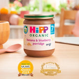 HiPP Organic Banana & Blueberry Porridge Baby Food 160g, UK version