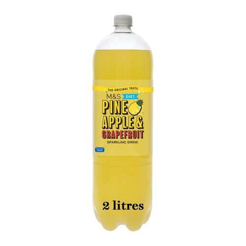 M&S Diet Pineapple Grapefruit Sparkling Drink 2L, imported from the UK