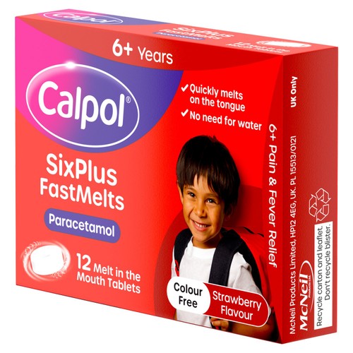Calpol SixPlus Fastmelts Tablets Strawberry 6+ Years
