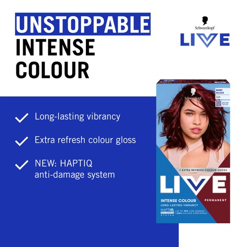 Schwarzkopf permanent hair dye Ruby Glaze box - British product