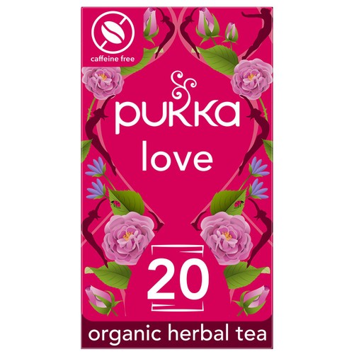 Pukka Organic Love Tea 20 Home Compostable Herbal Tea Bags