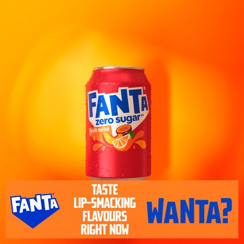 Fanta Zero Fruit Twist sugar free fizzy drink 8x330ml cans - British product
