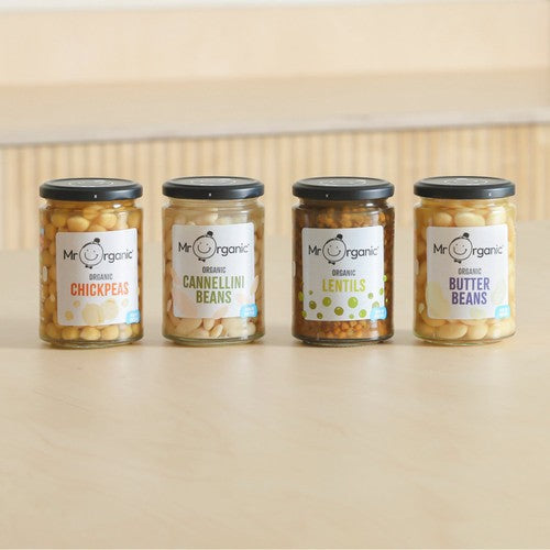 Mr Organic chickpeas 350g, imported from the UK
