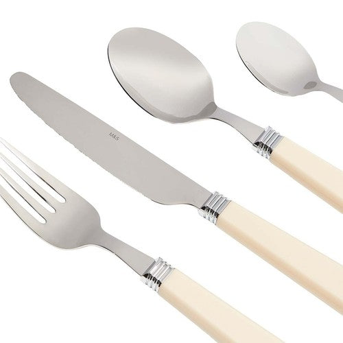 M&S Vintage Cutlery Set Cream   16 per pack