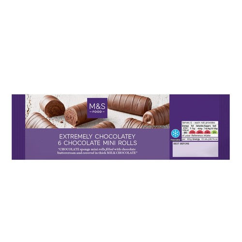 M&S milk chocolate mini rolls 6 pack, imported from the UK
