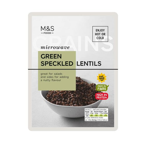 M&S Green Speckled Lentils 250g, imported from the UK