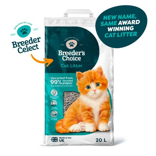 Breeder Celect Paper Non Clumping Cat Litter 20L - British product