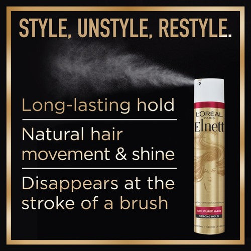 L'Oreal Elnett flexible hold hairspray, imported from the UK