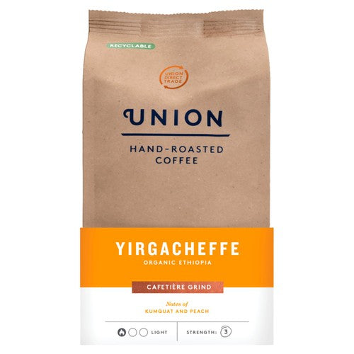 Union Hand-Roasted Organic Yirgacheffe Ground Coffee 200g (British brand)