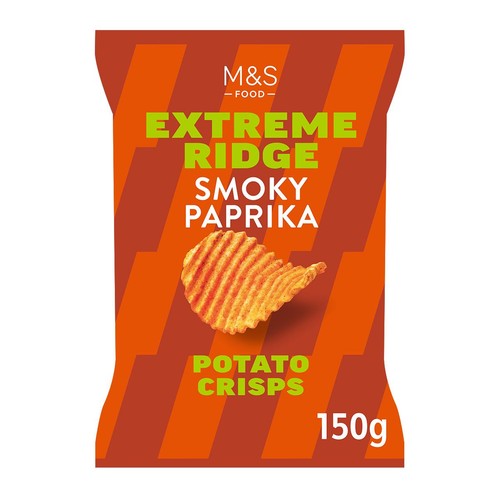 M&S Smoky Paprika Extreme Ridge Cut Crisps 150g (British brand)