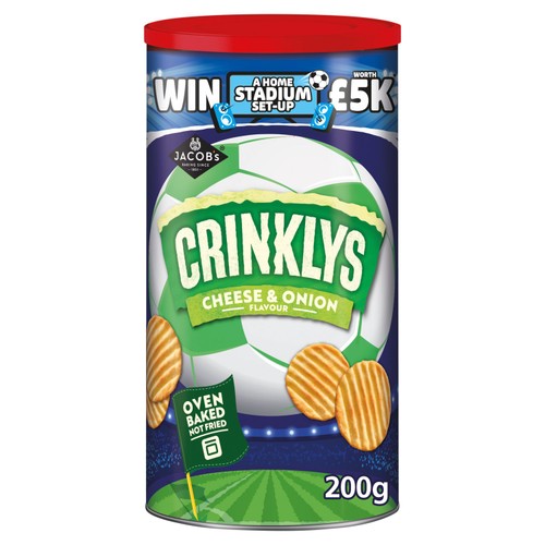 Jacob's Crinklys cheese and onion baked snack biscuits 200g, UK version