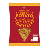 M&S cool sweet potato tortilla chips 150g, imported from the UK