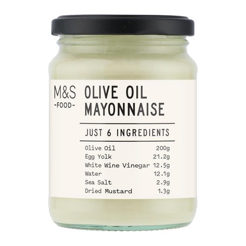 M&S Only 6 Ingredients olive oil mayonnaise, imported from the UK