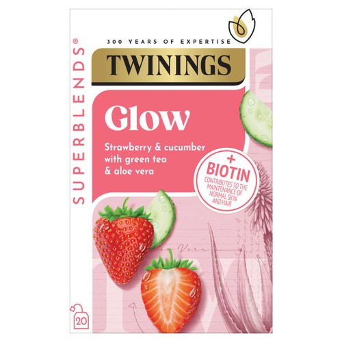 Twinings Strawberry cucumber herbal tea 20 tea bags (British brand)