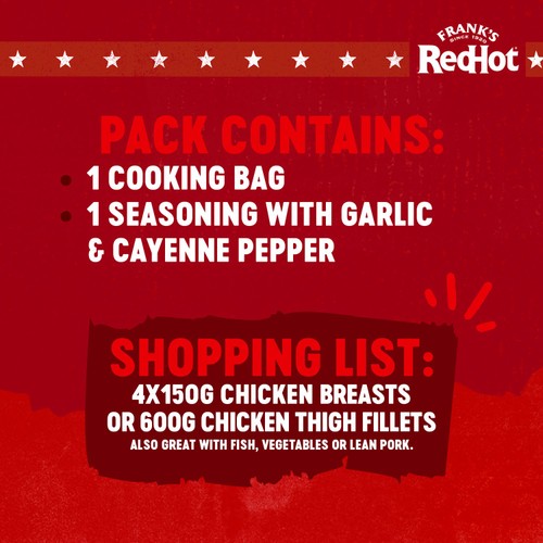 Frank's RedHot Buffalo New York Style Cook-In-Bag Seasoning 25g - British product