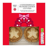 M&S 4 Gingerbread Blondie Cookie Cup Pies