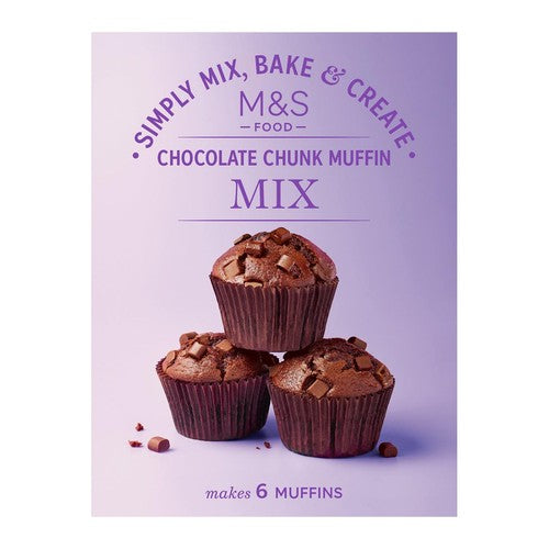 M&S chocolate muffin mix box with dark chocolate chunks - British product