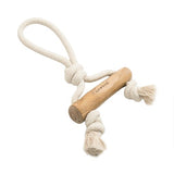 Elkwood Coffee Wood Rope & Bar Tug Dog Toy