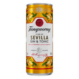 Tanqueray Flor de Sevilla gin and tonic ready-to-drink can 250ml (British brand)