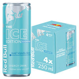 Red Bull Sugar Free Ice Edition Iced Vanilla Berry energy drink 4x250ml, imported from the UK