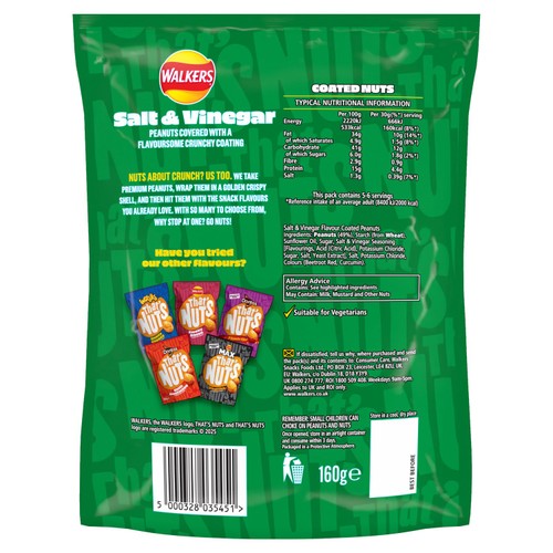 That's Nuts coated peanuts salt and vinegar 160g (British brand)
