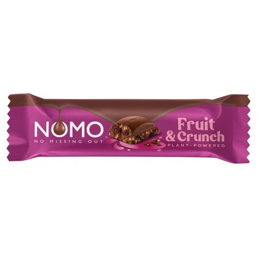 Nomo Fruit Crunch chocolate bar 32g, imported from the UK