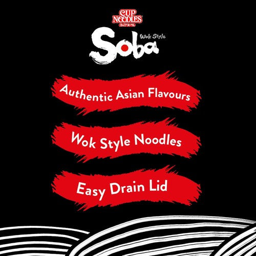Nissin Soba Instant Noodles Wok Style Pot 90g, imported from the UK