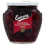 Epicure stoneless sour cherries in syrup 570g - British product