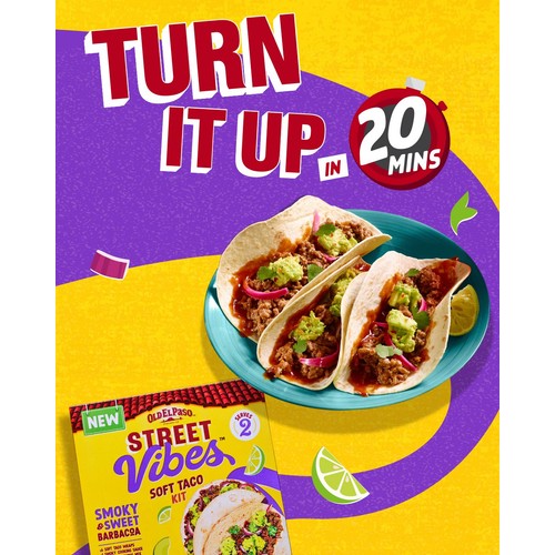 Old El Paso Taco Kit Barbacoa 255g, imported from the UK