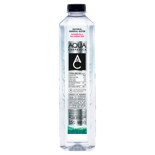 Aqua Carpatica Still Mineral Water Low Sodium 6 x 1.5L - British product