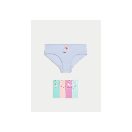 M&S Girls Disney Princess Knickers, 4-5 Years, Multi