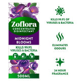 Zoflora Midnight Blooms disinfectant 500ml (British brand)