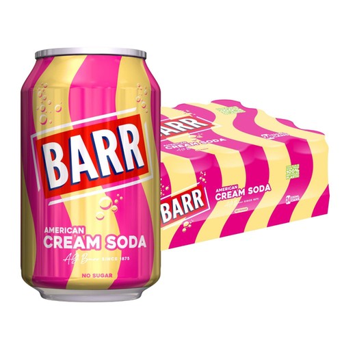 Barr American Cream Soda zero sugar soft drink (British brand)
