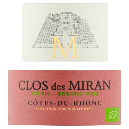 Clos des Miran Organic Cotes du Rhone red wine 75cl - British product