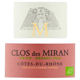 Clos des Miran Organic Cotes du Rhone red wine 75cl - British product