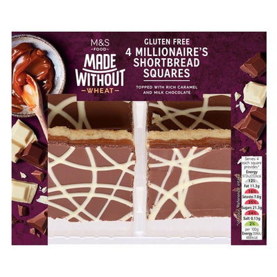 M&S M&S Made Without Millionaire's Shortbread Gluten-Free Biscuits 4-Pack- Buy online at McGrocer