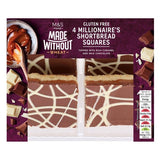 M&S gluten-free Millionaire's Shortbread with caramel and chocolate 4-pack, imported from the UK