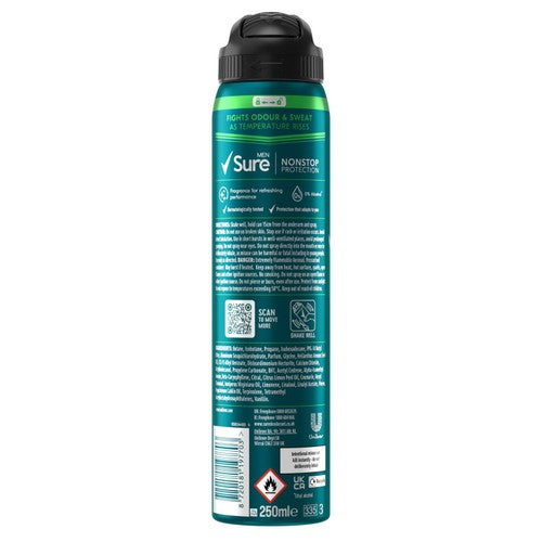 Sure Quantum Dry antiperspirant deodorant spray 250ml (British brand)
