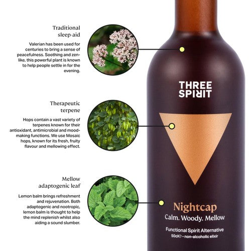 Three Spirit Nightcap non-alcoholic spirit 50cl (British brand)