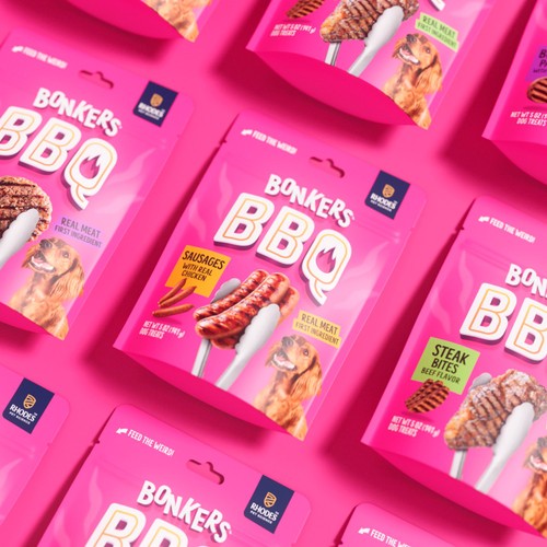 Bonkers BBQ soft chewy chicken dog treats 85g - British product