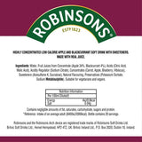 Robinsons Apple & Blackcurrant No Added Sugar Squash 66ml, imported from the UK