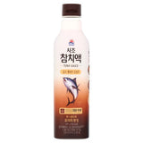 Sajo Korean tuna fish sauce bottle - British product