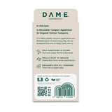 DAME reusable tampon applicator with 3 organic tampons - British product