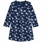 M&S Long Sleeve Floral Print Dress 0-3 M Navy
