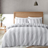 Catherine Lansfield Cove Stripe Double Duvet Set Silver