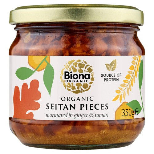 Biona Seitan Pieces Marinated in Ginger Soya Sauce 350g - British product