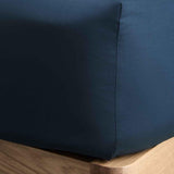 M&S Cotton Rich Fitted Sheet, King Size Navy