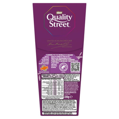 Quality Street assorted chocolates and toffees carton 220g, imported from the UK